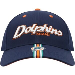 Miami Dolphins‎ Hat Navy Blue Wool Blend Adjustable Strapback Embroidered Cap